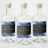 Etiket voor zwarte en Star Blue Gold Weddenschap L (Flessen)