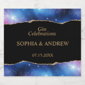 Etiket voor zwarte en Star Blue Gold Weddenschap L (Enkel label)