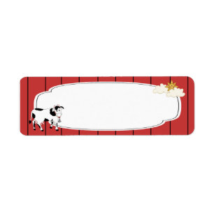Etiket voor zwarte en witte koeien