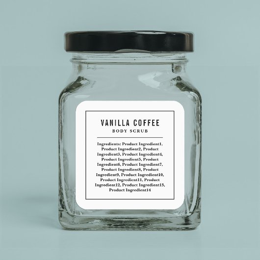 Etiket voor zwarte rand- en lijningrediënten