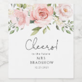 Etiket vrijgezellenfeest met blush florale suspens (Enkel label)