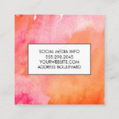 Etiket / Water Kleur Expressief Vierkante Visitekaartje (Achterkant)