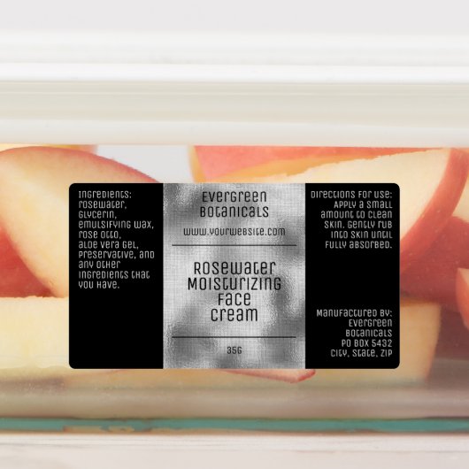 etiket waterdichte zeep - zwart & zilver labels (Aangebracht)