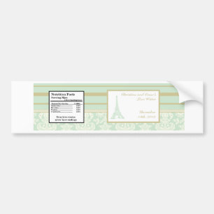 Etiket waterfles Damask Paris Bumpersticker