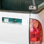 Etiket waterfles gedistingeerd Blauwgroen houten k Bumpersticker (Op Truck)