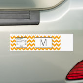 Etiket waterfles Geel Grijs Grijs Chevron Naam Bumpersticker (Op auto)