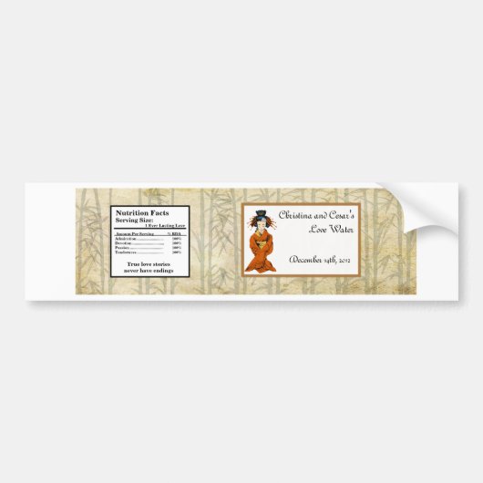 Etiket waterfles Geisha Bumpersticker (Voorkant)