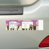 Etiket waterfles Paarse Jacana Baby shower Bumpersticker (Op auto)