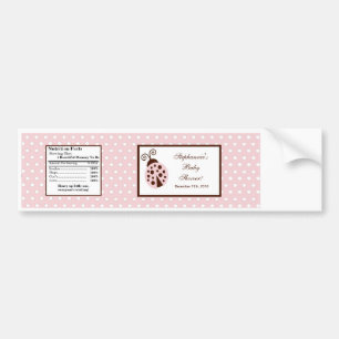 Etiket waterfles roze lieveheersbeestje bumpersticker