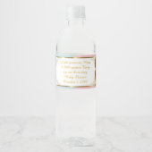 Etiket waterfles, Twin baby shower, blauw roze 2 (Voorkant)