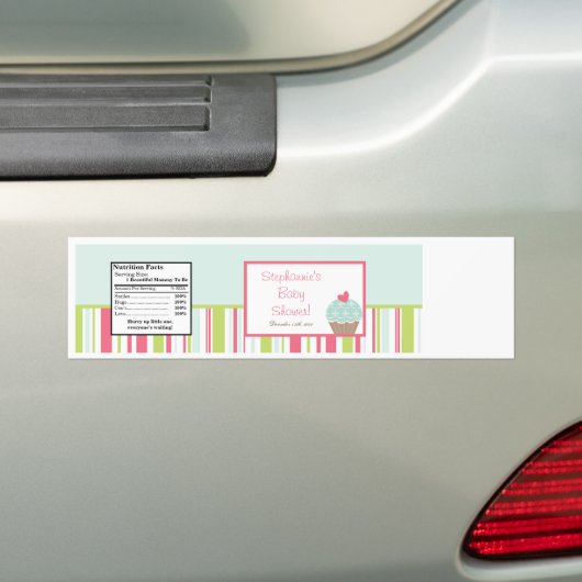 Etiket waterflesje Partij Roze pastbloemen Bumpersticker (Op auto)