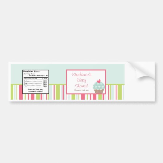 Etiket waterflesje Partij Roze pastbloemen Bumpersticker (Voorkant)