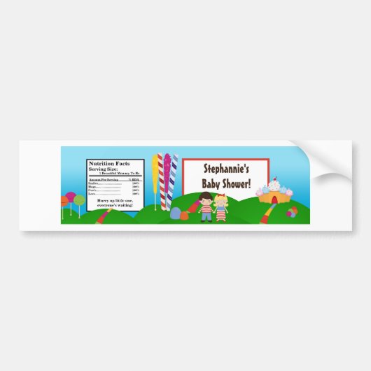 Etiket waterflesje Snoep Land Ice Cream Lollipop Bumpersticker (Voorkant)