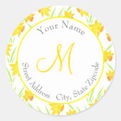 Etiket "Waterverf Daffodil Pattern" (Voorkant)