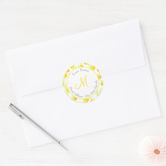 Etiket "Waterverf Daffodil Pattern" (Envelop)