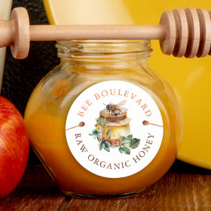 Etiket waterverf honingbijen