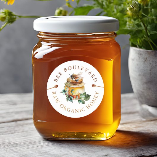 Etiket waterverf honingbijen