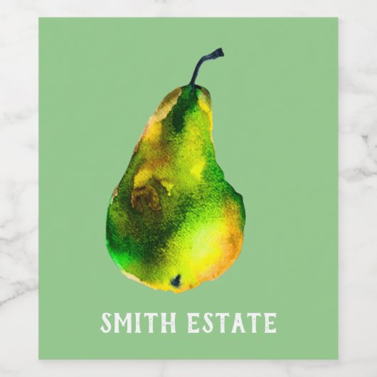 Etiket waterverf van peren (Enkel label)