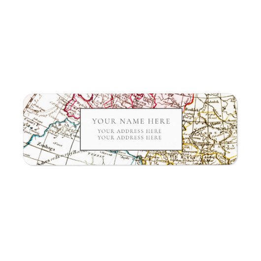 ETIKET  WERELDKAART TERUGKEER ADRES (Voorkant)