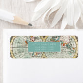 ETIKET  WERELDKAART TERUGKEER ADRES (Insitu)