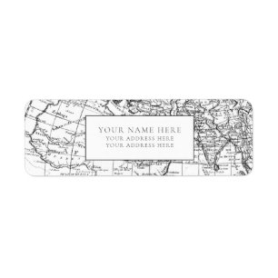 ETIKET  WERELDKAART TERUGKEER ADRES