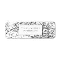 ETIKET  WERELDKAART TERUGKEER ADRES