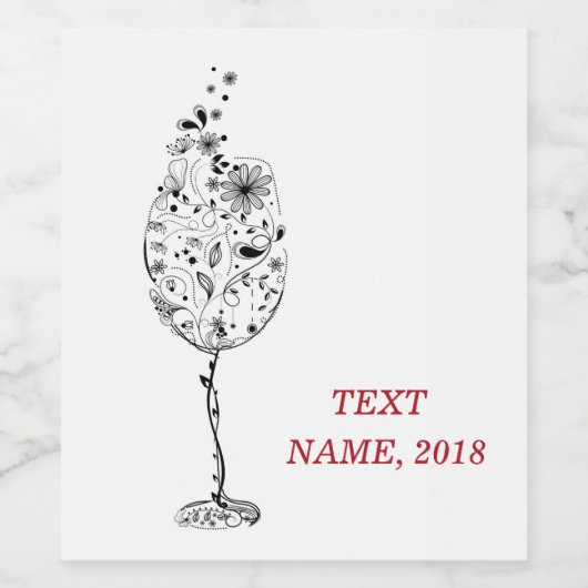 ETIKET WIJN - floreel (Enkel label)