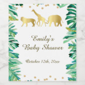 Etiket wijn of mousserende wijnfles oerwoud dieren (Enkel label)