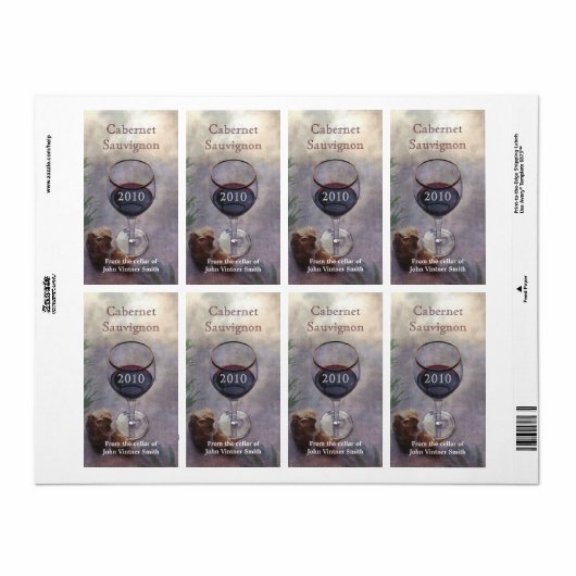 Etiket wijnfles (Full Sheet)