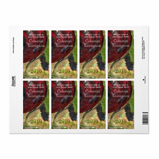 Etiket wijnfles (Full Sheet)