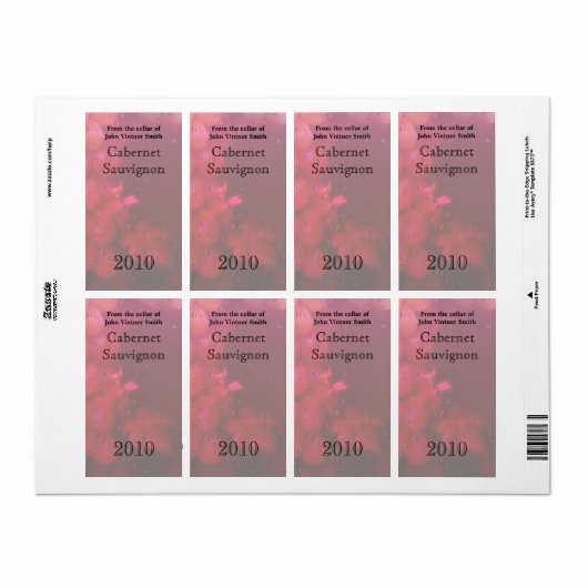 Etiket wijnfles (Full Sheet)