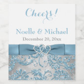 Etiket wijnfles | Winter Wonderland IJsblauw (Enkel label)