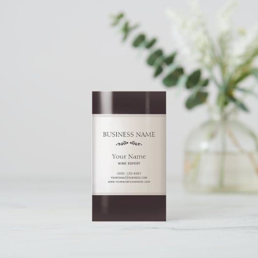 Etiket wijnflesje visitekaartje (Staand voorkant)