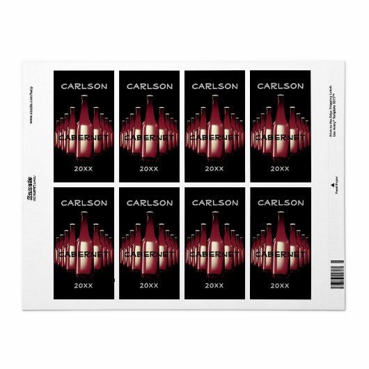 Etiket wijnflessen (Full Sheet)