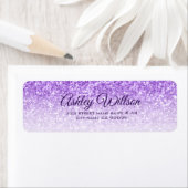 Etiket wit en Paars glitter (Insitu)