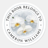 Etiket witte orchidee phalaenopsis (Voorkant)