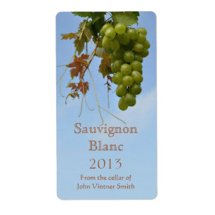 Etiket witte wijnfles