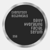 etiket zeep cosmetica - zwart met zilver (Voorkant)