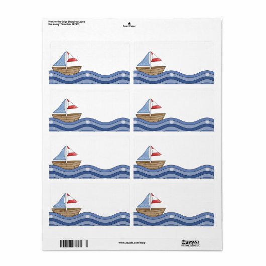 Etiket zeilboot (Full Sheet)