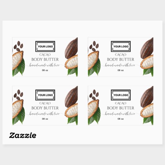 Etiket zelfgemaakte cacao body butter (Vel)