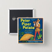 Etiket zoete aardappelen vierkante button 5,1 cm (Voorkant /achterkant)