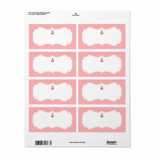 Etiket zoete en peulroze koekjes (Full Sheet)