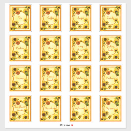 Etiket zonnebloem sticker (Vel)