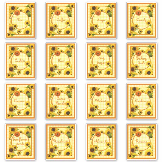 Etiket zonnebloem sticker (Voorkant)