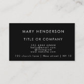 Etiket zwart-goudmarmer visitekaartje (Achterkant)