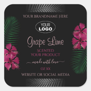 Etiket zwart product Wine Red Hawaiian Flowers Log