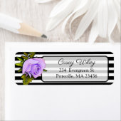 Etiket zwart, wit en Paars Roos (Insitu)