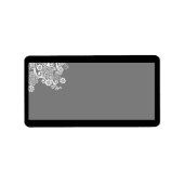 Etiket zwart-wit Floral (Voorkant)