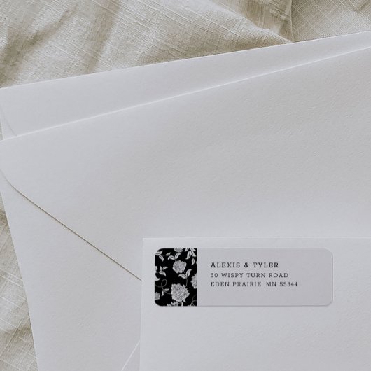 Etiket zwart-wit Floral Return