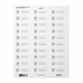 Etiket zwart-wit Floral Return (Full Sheet)